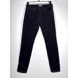 Principle Dreamer Corduroy Pants Womens 30 Gray Stretch Raw Hem Made in USA